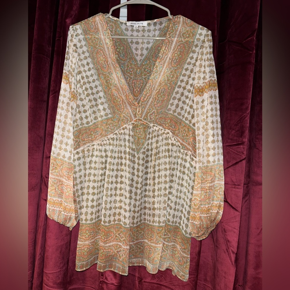Sheer Flowy V-Neck